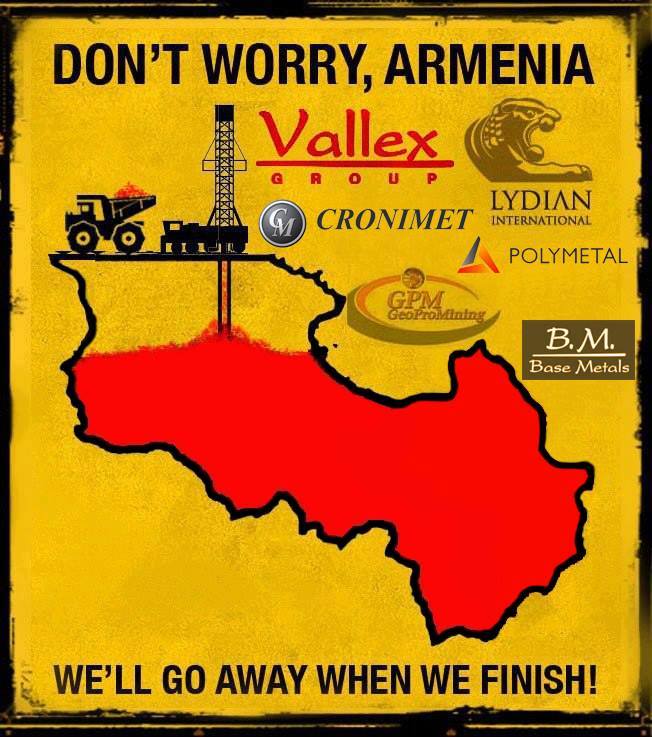 Figure 1: A poster prepared by the Armenian Environmental Front “Dig Armenia until dry” ArmEcoFront / Facebook.