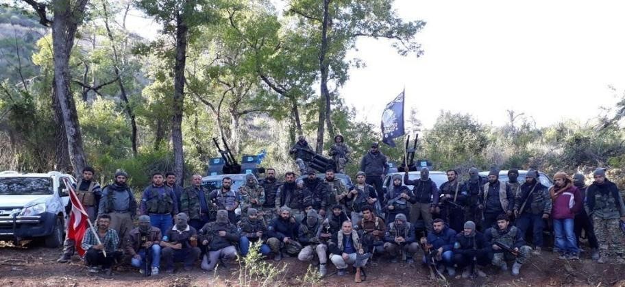 The Abdulhamid Han brigade, assembled, July 2, 2019 (Photo used with permission, courtesy of Bellingcat)