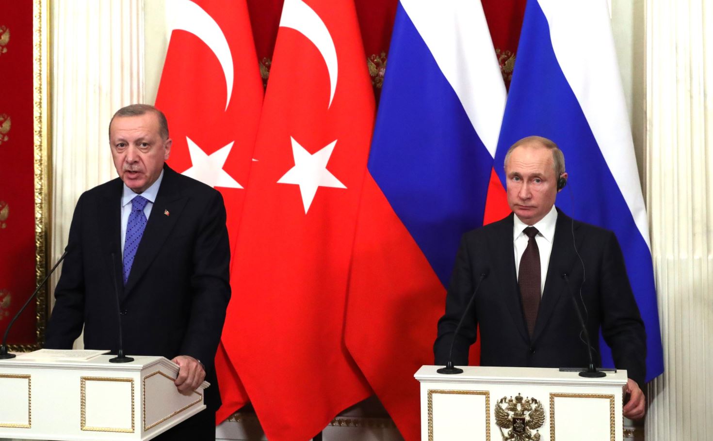 Russian President Vladimir Putin and Turkish President Recep Tayyip Erdogan pictured during a joint press conference in Moscow, March 5, 2020 (Photo: Official website of the President of Russia)