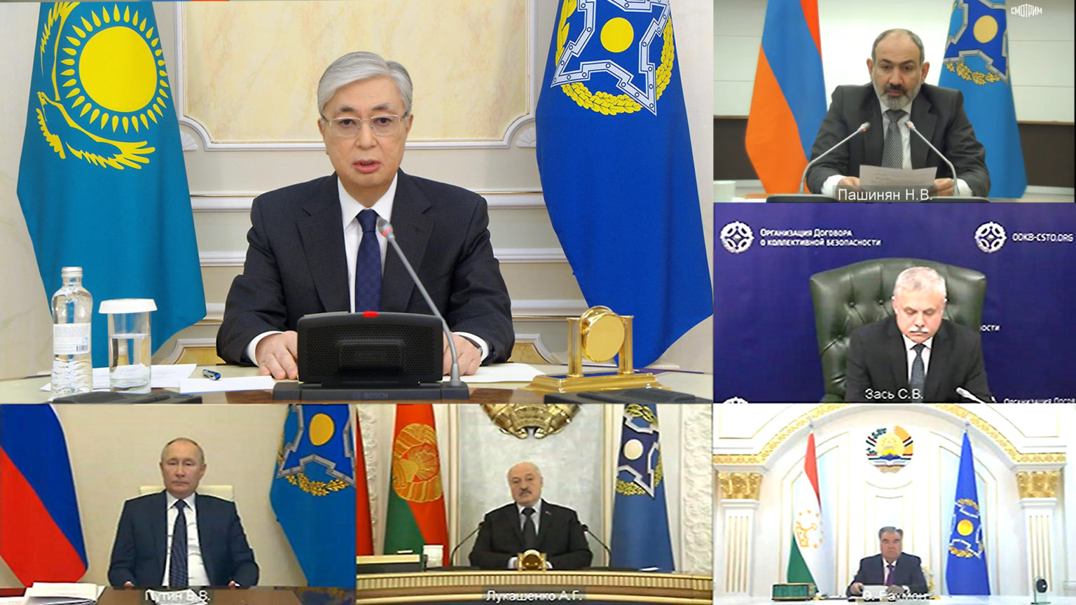 Extraordinary Session of the CSTO Collective Security Council, January 10, 2022 (Photo: Official website of the President of the Republic of Kazakhstan)