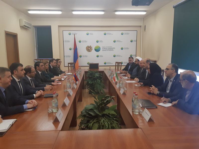 Iranian Minister of Energy Ali Akbar Mehrabian in a meeting with Minister of Environment of Armenia Hakob Simidyan, May 11, 2022 (Photo: IRNA News Agency/Twitter)