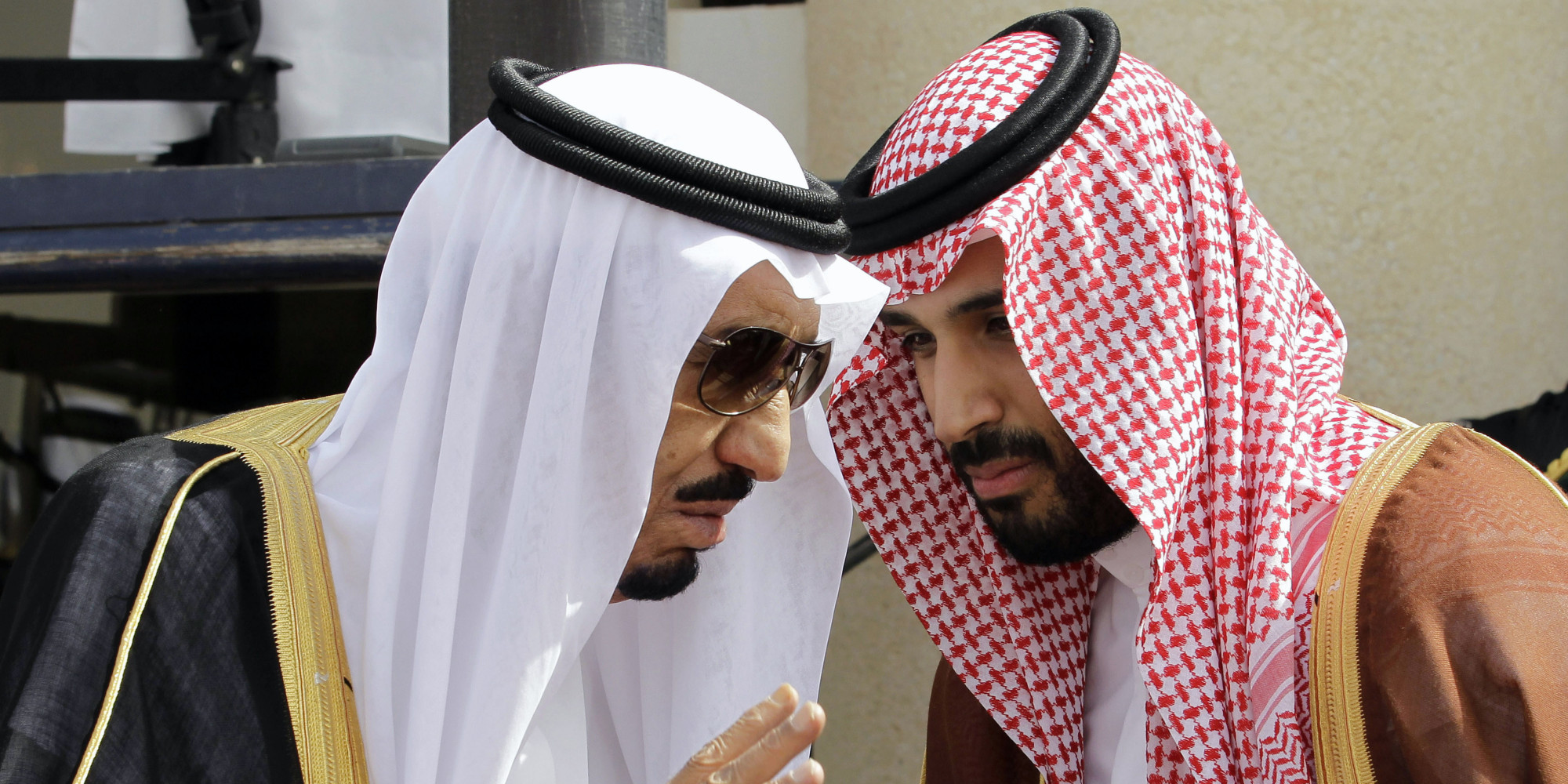 In this May 14, 2012 file photo, then Crown Prince Salman bin Abdul-Aziz Al Saud, left, speaks with his son Prince Mohammed as they wait for Gulf Arab leaders ahead of the opening of Gulf Cooperation Council, also known as GCC summit, in Riyadh, Saudi Arabia. Saudi Arabia's King Salman on Wednesday, April 29, 2015 removed his half-brother from the post of crown prince and named his nephew, the country's Interior Minister, in his place. The post of crown prince secures Prince Mohammed bin Nayef as the most likely successor to King Salman. (AP Photo/Hassan Ammar, File)